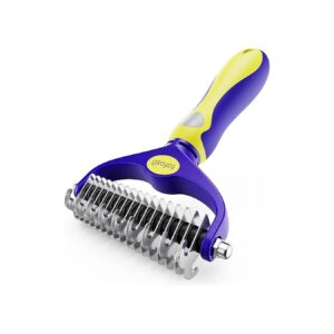 Sided Undercoat Rake for Dogs and Cats with Rake Brush for Efficient Deshedding