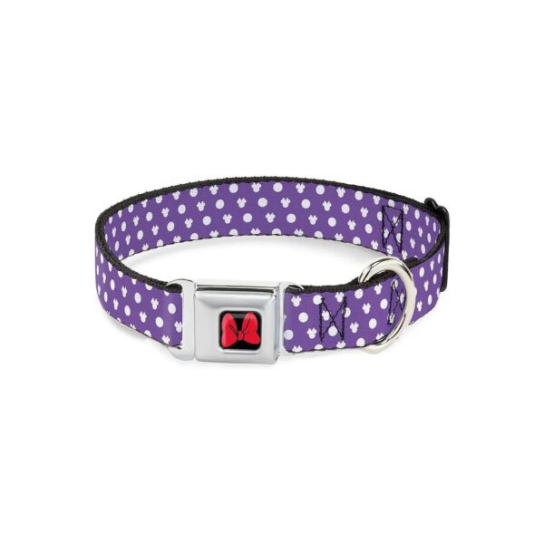 Signed Dog Collar with Steel Buckle and Monogrammed Minnie Mouse Ears for 5 Inch Wide