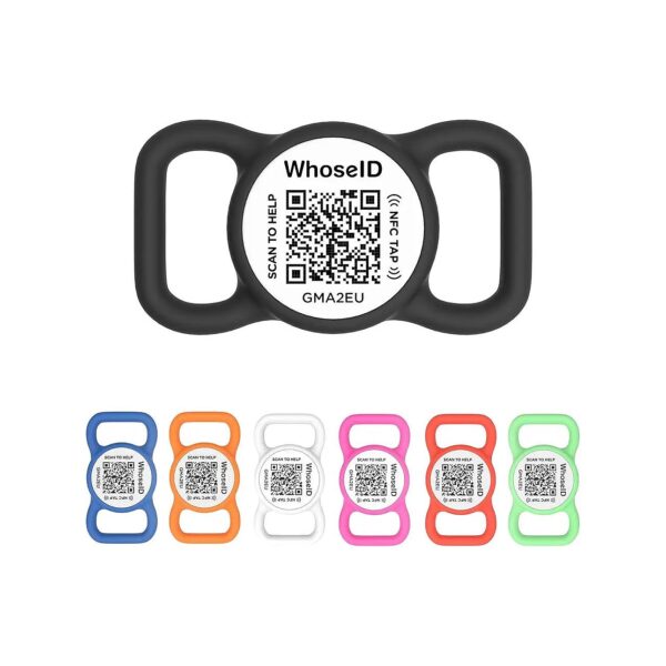 Silcone Pet Tag with QR Code, NFC, and Multiple Emergency Contact Options for Pets