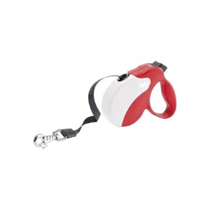 Silent and Durable Nylon Tape Dog Lead with Red Color and Small Size for Pet Owner