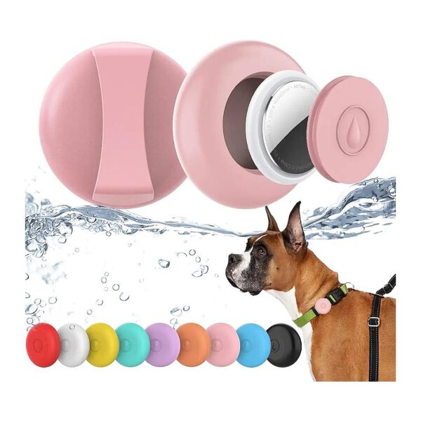 Silicone AirTag GPS Tracker Case for Pet Collars, Waterproof Protection up to 30 Feet