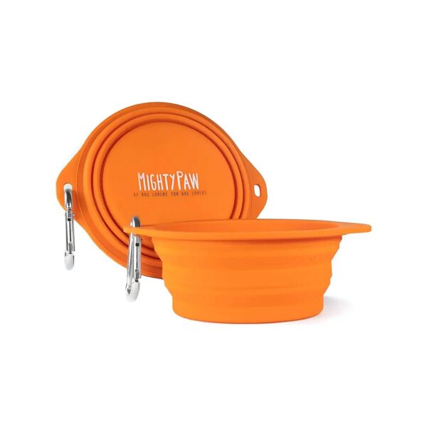 Silicone Dog Bowl Set with Collapsible Design and Carabiner Clip for Hiking and Camping