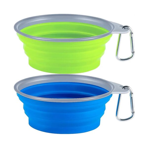 Silicone Dog Bowls 2 Pack Food Grade Collapsible Bowls for Travel Small 17oz