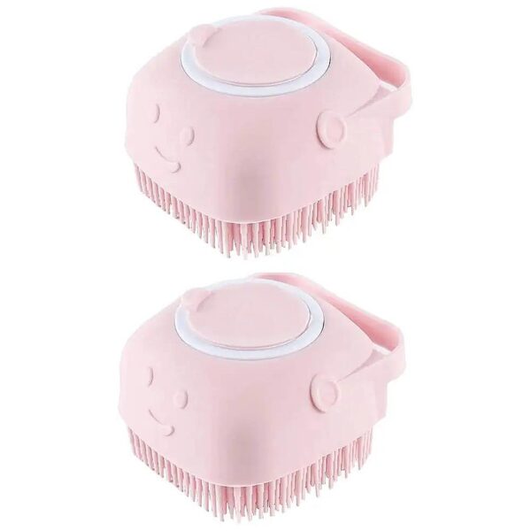 Silicone Dog and Cat Massage Brush with Foam Dispenser and Shampoo