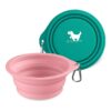 Silicone Foldable Dog Cat Travel Bowls 600ml 2 Pack Portable Outdoor Pet Water Food Bowls