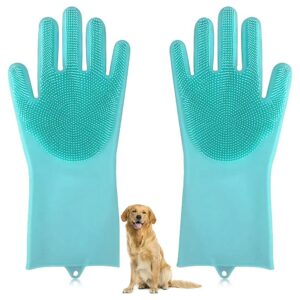 Silicone Pet Bathing Gloves with Gentle Massage Function and Easy Cleaning