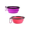 Silicone Pet Bowls for Cats Dogs 2 Pack Collapsible Expandable Water Feeding Kit