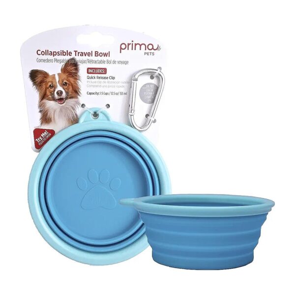 Silicone Pet Food and Water Bowl with BPA-Free Rim for Small to Medium Size Pets