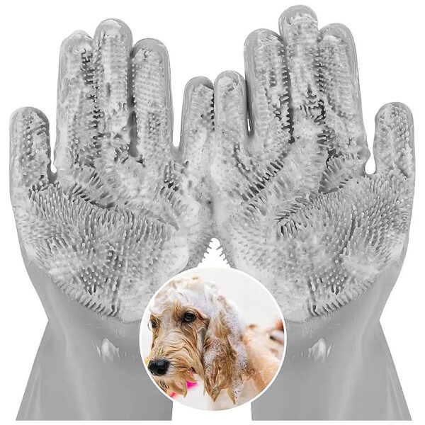 Silicone Pet Grooming Gloves for Dogs and Cats of All Sizes and Hair Lengths