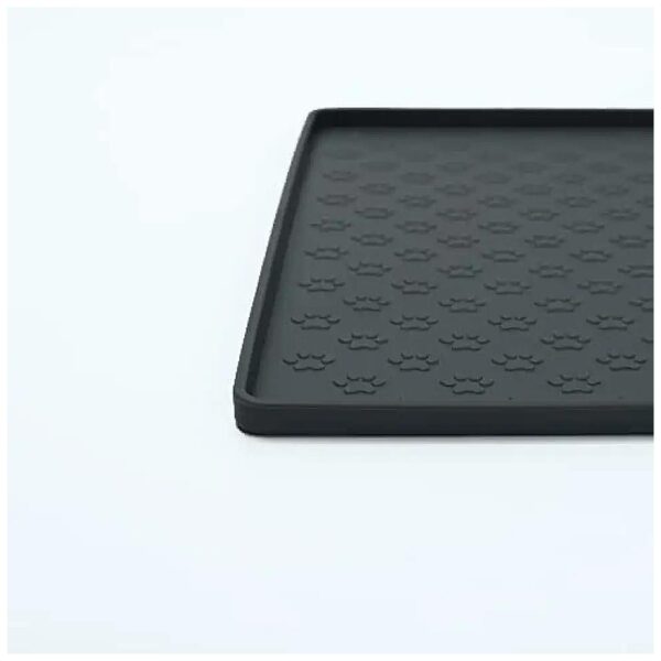 Silicone Pet Mat Waterproof Raised Edge For Dog Cat Grey Food