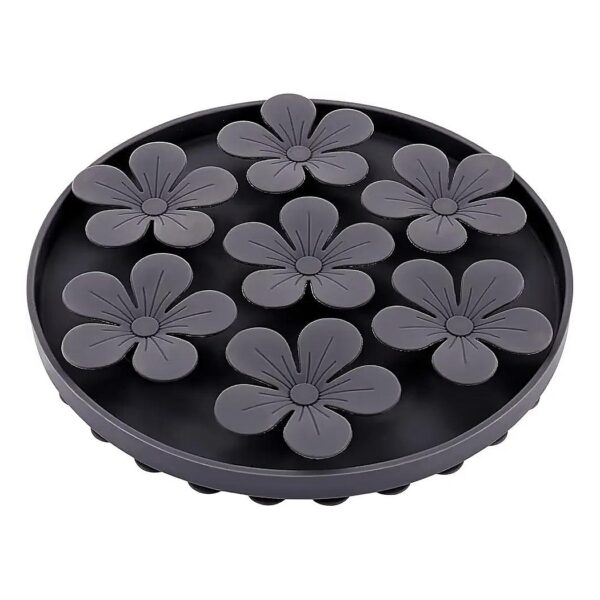 Silicone Slow Feeder for Cats and Dogs with Cute Flower Pattern and Easy Cleaning