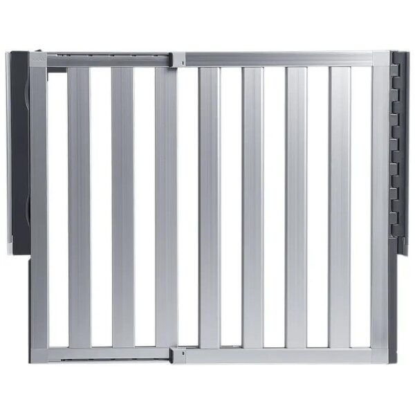 Silver Aluminum Baby Gate for Stairs and Hallways