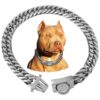 Silver Dog Chain Collar with Secure Snap Buckle for Active Dogs 24