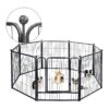 Silver Gray Heavy Duty Folding Dog Playpen for Small Medium Large Dogs with Door