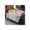 Silver Gray Medium Waterproof Dog Bed with Soft Neck Bolster and Machine Washable Cover