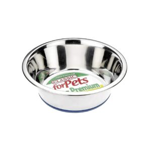 Silver Stainless Steel Dog Dish for Nonslip Base and Easy Feeding