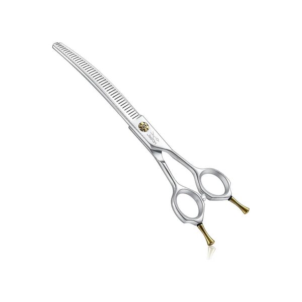 Silver Stainless Steel Dog Grooming Thinning Scissors with Adjustable Tension Screw