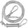 Silver and White Dog Tie Out Cable for Yard and Camping 10FT Long 500lbs