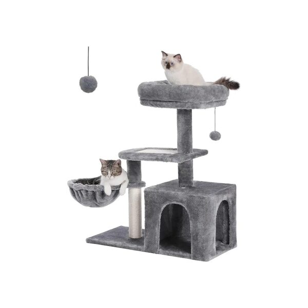 Simple Cat Tree with Plush Cover and Sisal Scratching Post for Small Breed Cats