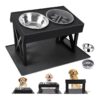 Simple and Functional Dog Bowl Stand with Elevated Slow Feeder and Stainless Steel Bowls