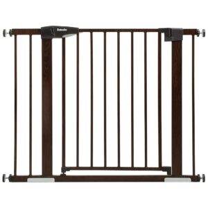 Simple and Safe 29-40 Metal Dog Gate with Wooden Pattern Pressure Mount for Homes