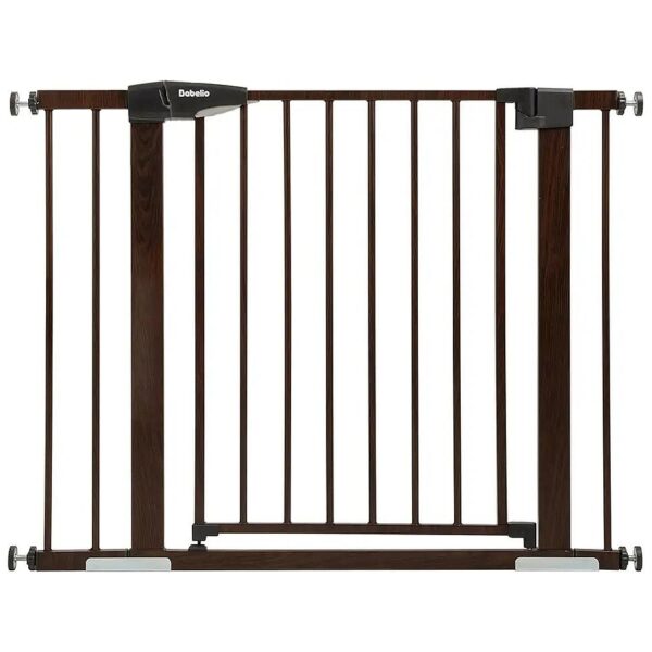 Simple and Safe 29-40 Metal Dog Gate with Wooden Pattern Pressure Mount for Homes