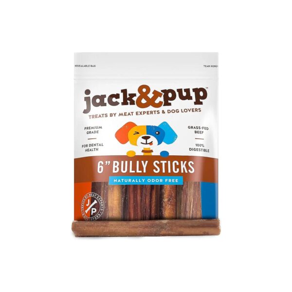 Single Ingredient 6-inch Beef Bully Sticks for Medium Dogs with No Artificial Additives