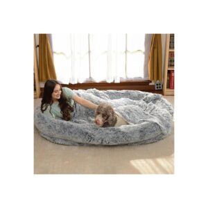 Size Dog Bed with Faux Fur Cover, Memory Foam, and Adjustable Strap for Ultimate Comfort