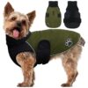 Size XS Army Green Winter Dog Coat with Harness Hole for Small Dogs