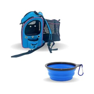 Sized Pet Carrier with Collapsible Dog Bowl and Storage Pockets for Comfortable Travel