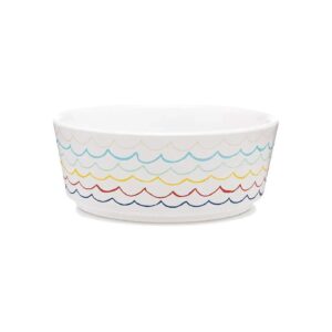 Sketched Wave Ceramic Food and Water Bowl for Small to Medium Breed Dogs