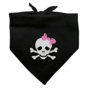 Skull Crossbones Daughter Family Girl Pink Bow Dog Pet Bandana Black Dog Apparel