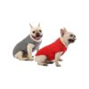 Sleeveless Athleisure Dog Apparel for Short Haired Dogs Red Grey XS Size Polyester Blend