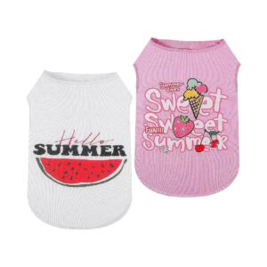 Sleeveless T-Shirt Vests for Small Dogs Fruit Pattern Cute Puppy Dog Shirts