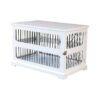 Sliding Panel Pet Crate with Storage Table and Strong Metal Frame