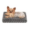 Slip Dog Bed for Small Dogs, Soft Polyester Fill and Dark Grey Color