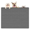 Slip Dog Feeding Mat, Raised Edge and Waterproof, Silicone, Dark Gray