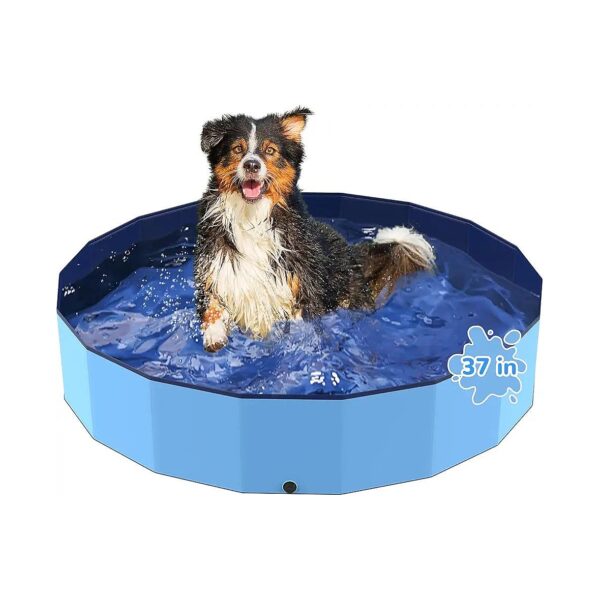 Slip Dog Pool for Safety, Collapsible Pet Pool for Indoor and Outdoor Use