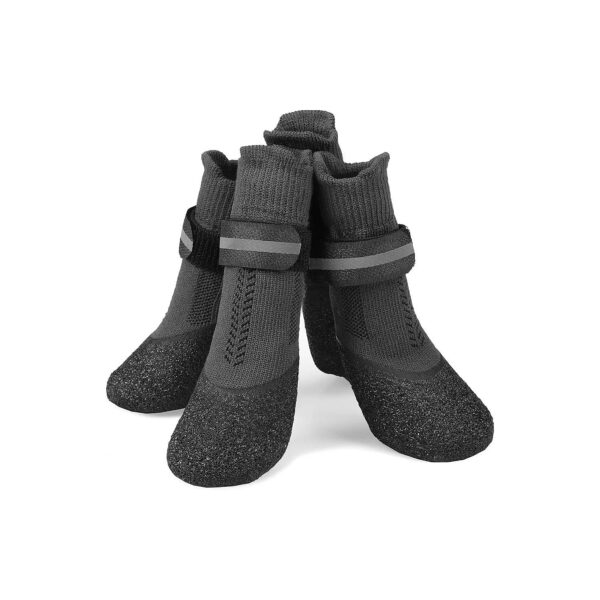 Slip Dog Socks Boots with Reflective Straps for Safe and Comfortable Wearing