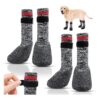 Slip Dog Socks with Rubber Bottom and Adjustable Straps for Indoor Outdoor Wear