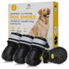 Slip Rugged Sole for Small Medium Large Dogs Size 5 Waterproof Reflective Paw Protection