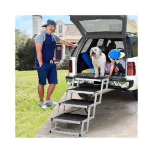 Slip Surface Aluminum Dog Steps for Cars SUV Trucks High Beds Supporting up to 200 Pounds