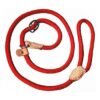 Slip Training Adjustable Nylon Dog Leashes with Snap Closure Red Color