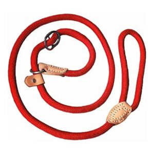 Slip Training Adjustable Nylon Dog Leashes with Snap Closure Red Color