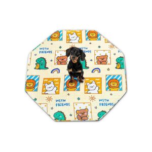 Slip and Durable Octagonal Pet Mat for Indoor Outdoor Use Small Animals Included