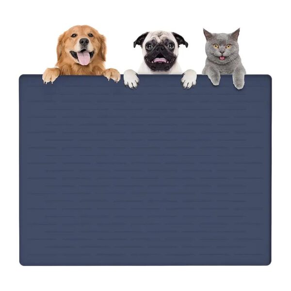 Slip and Waterproof Silicone Pet Food and Water Bowl Mat for Floors