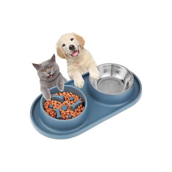 Slow Feeder Dog Bowl with Bone Shape Design for Mental Stimulation and Entertainment