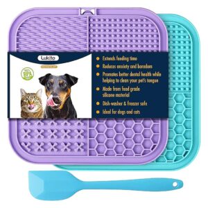 Slow Feeder Lick Mat for Dogs and Cats with Peanut Butter Licking Pad and Suction Cups