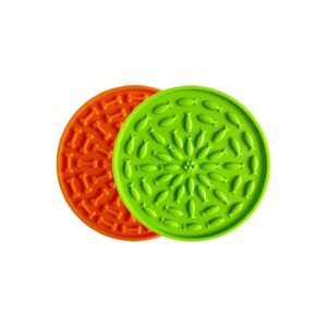 Slow Feeder Silicone Dog Mat 2 Pack for Dog Food and Dog Treats