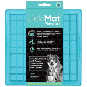 Slow Feeder Turquoise Lick Mat for Meals and Treats Allergy-Friendly Design